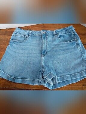 American Eagle Outfitters Light Blue Denim Stretch Shorts Inseam 4" Size 14